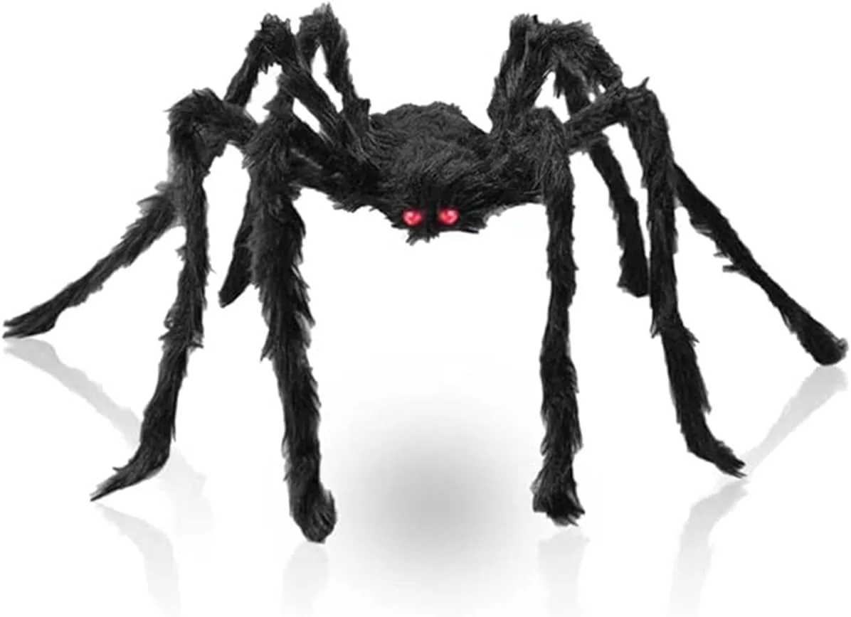 Halloween Giant Spider 6.6 Ft, 78" Fake Halloween Decor Spiders Large, Furry Spiders for Outdoor Indoor Yard Home Costumes Party House Décor